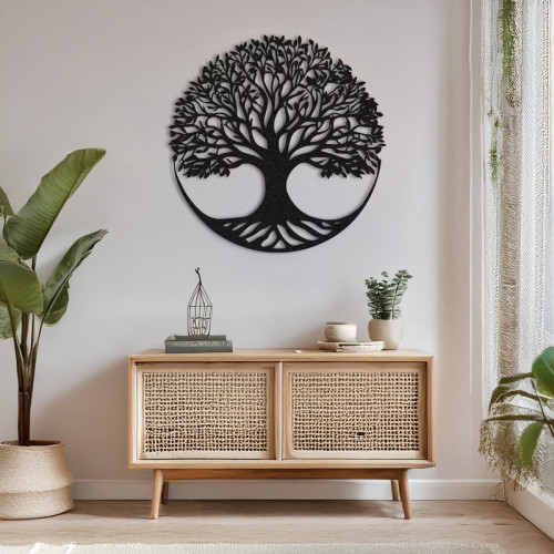 Wall deco Lifeto pakoworld black metal D80x0.15cm