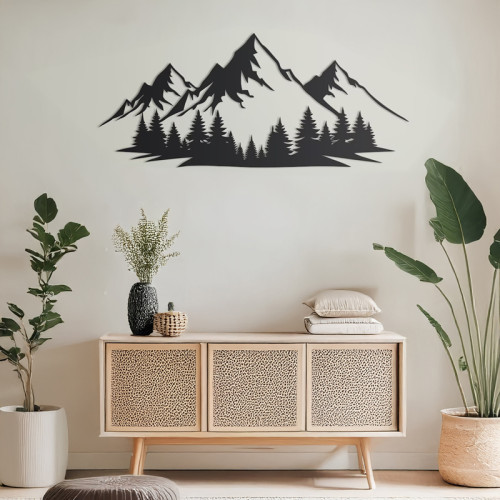 Wall deco Onfia pakoworld black metal 70x0.15x30cm