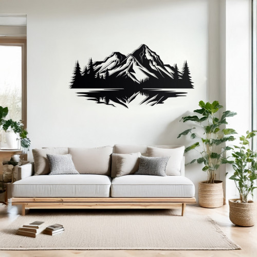 Wall deco Mirolo pakoworld black metal 70x0.15x50cm