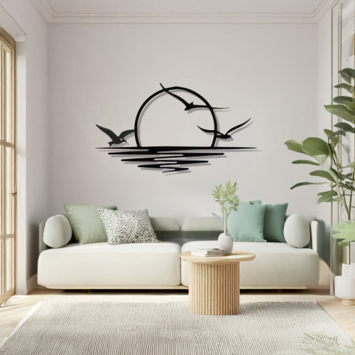 Wall deco Kenfio pakoworld black metal 60x0.15x40cm