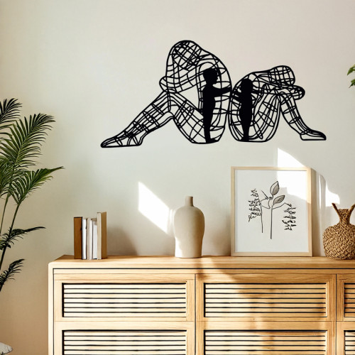 Wall deco Innero pakoworld black metal 50x0.15x25cm