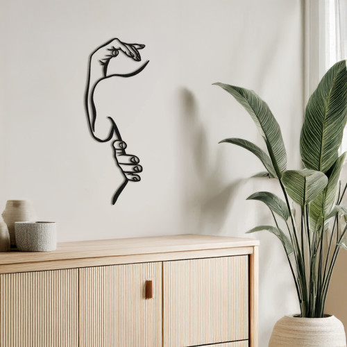 Wall deco Femalo pakoworld black metal 20x0.15x50cm