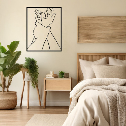 Wall deco Handia pakoworld black metal 40x0.15x50cm