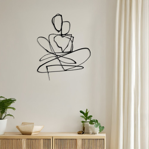 Wall deco Emensa pakoworld black metal 40x0.15x50cm