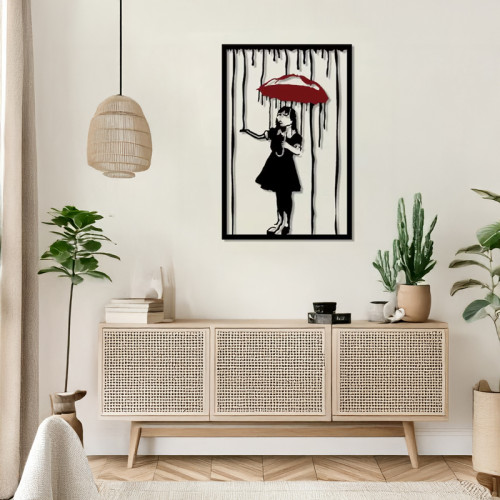 Wall deco Raino pakoworld black metal 35x0.15x50cm