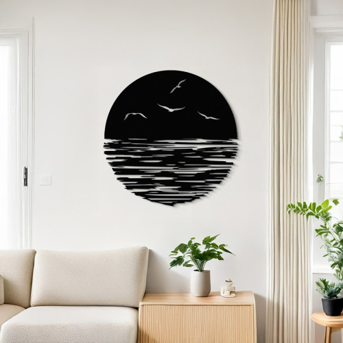 Wall deco Seline pakoworld black metal D40x0.15cm
