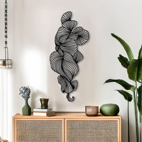Wall deco Bilem pakoworld black metal 20x0.15x50cm