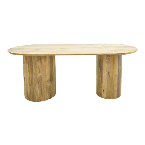 Dining table Flute pakoworld solid mango wood in natural color 200x90x76cm