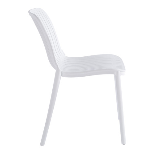 Teragi stackable chair pakoworld pp with UV protection white 58x43.5x82cm