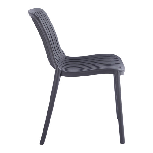 Teragi stackable chair pakoworld pp with UV protection anthracite 58x43.5x82cm