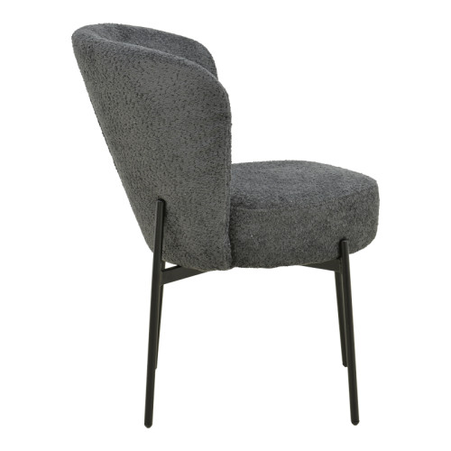 Chair Houlian pakoworld athracite fabric-black metal leg 46x66x89cm