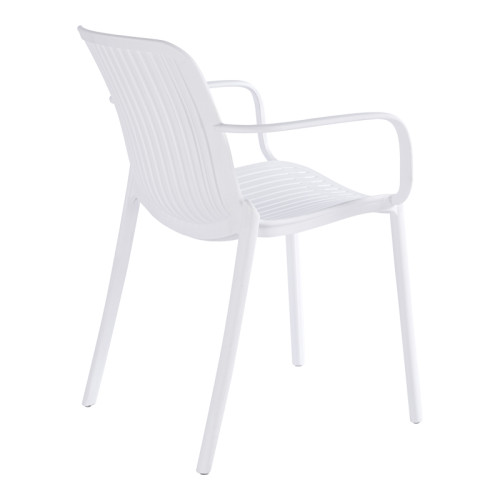 Teragi stackable armchair pakoworld pp with UV protection white 59x57x82cm