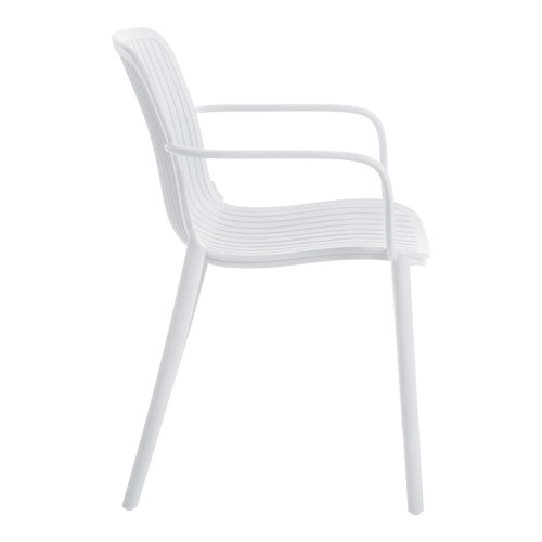Teragi stackable armchair pakoworld pp with UV protection white 59x57x82cm