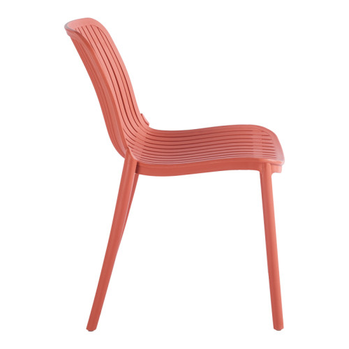 Teragi stackable chair pakoworld pp with UV protection terracotta 58x43.5x82cm