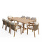 Malibu pakoworld dining table 9 pcs solid acacia wood 180x90x75cm