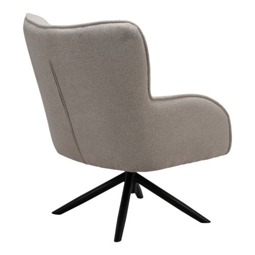 Fremilia pakoworld rotating armchair with grey-beige fabric 75x80x94cm