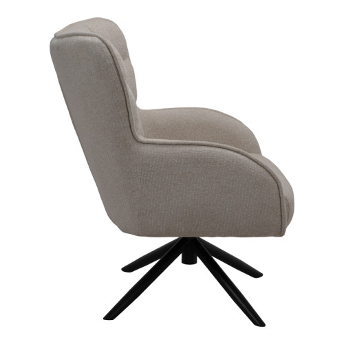 Fremilia pakoworld rotating armchair with grey-beige fabric 75x80x94cm