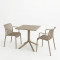 Dining table Groovy Zoi pakoworld 3 pcs cappuccino PP 60x60x76cm