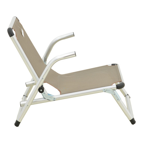 Beach chair Plazo pakoworld aluminum-textilene in champagne 55x70x59cm