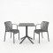 Dining table Groovy Zoi pakoworld 3 pcs anthracite PP 60x60x76cm