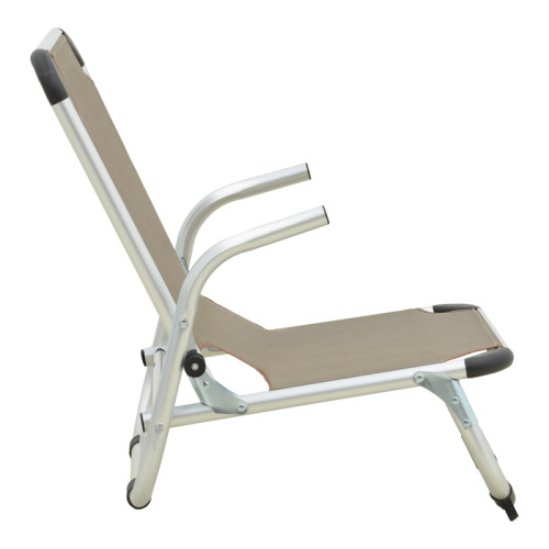 Playa pakoworld beach chair heavy duty with high back aluminum-textilene in champagne 54x72x63cm
