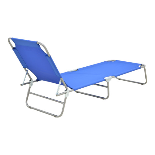 Pasein pakoworld metal-textilene beach lounger in blue shade 55x185x24cm
