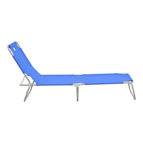 Pasein pakoworld metal-textilene beach lounger in blue shade 55x185x24cm