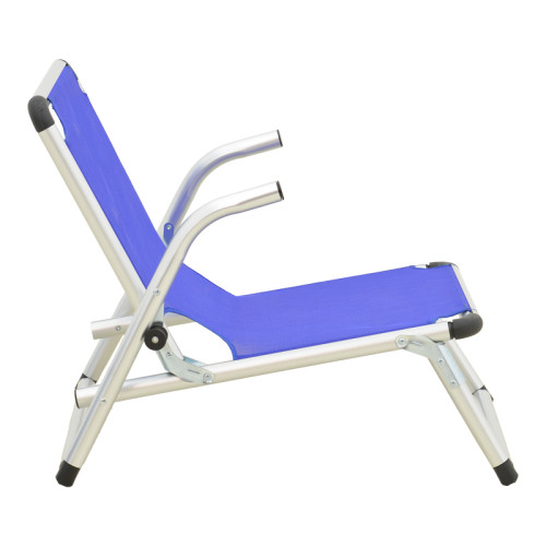 Beach chair Plazo pakoworld aluminum-textilene in blue shade 55x70x59cm