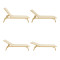 Boka pakoworld aluminum sunbed cappuccino-textilene in champagne 60x192x31cm