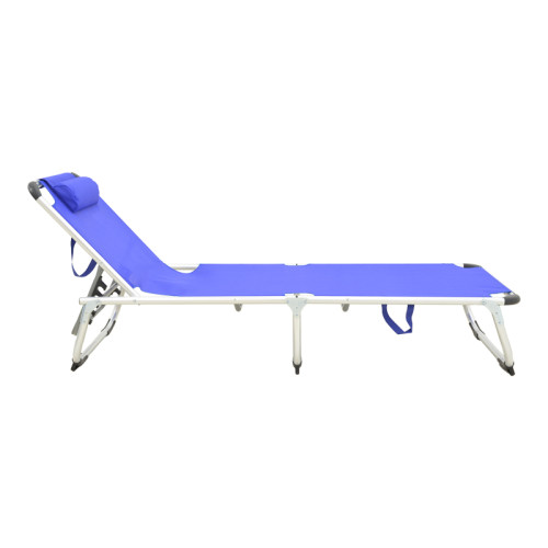 Fevepe pakoworld beach lounger heavy duty aluminum-textilene in blue shade 58.5x185x29.5cm