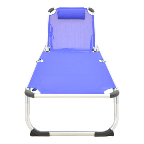 Fevepe pakoworld beach lounger heavy duty aluminum-textilene in blue shade 58.5x185x29.5cm