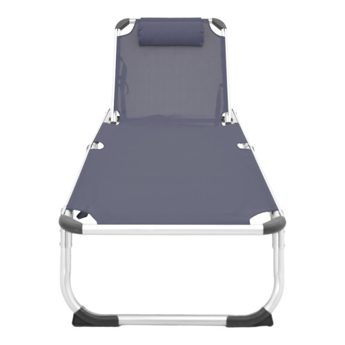 Fevepe pakoworld beach lounger heavy duty aluminum-textilene in anthracite shade 58.5x185x29.5cm