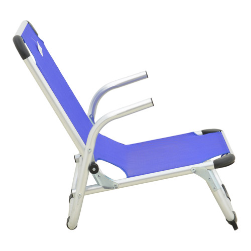 Playa pakoworld heavy duty beach chair with high back aluminum-textilene in blue shade 54x72x63cm