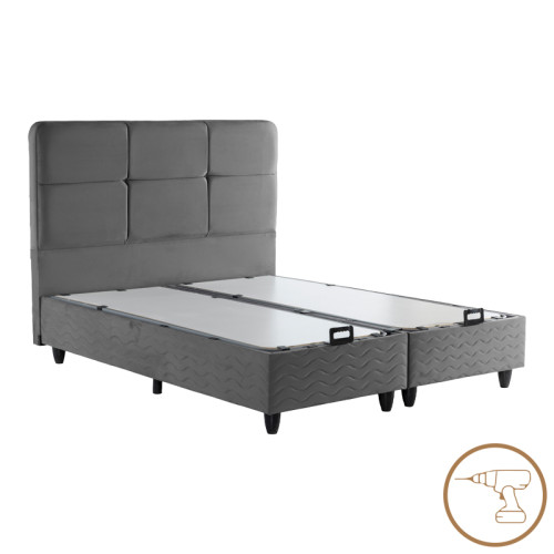 Double bed Punto pakoworld with storage space anthracite velvet 160x200cm