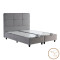 Double bed Punto pakoworld with storage space grye velvet 160x200cm
