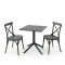 Dining table Groovy Crossie pakoworld 3 pcs anthracite PP 60x60x76cm