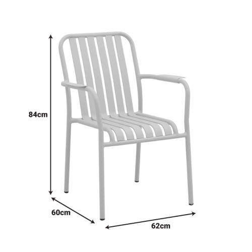 Vista pakoworld stackable armchair, aluminum in anthracite shade 62x60x84cm