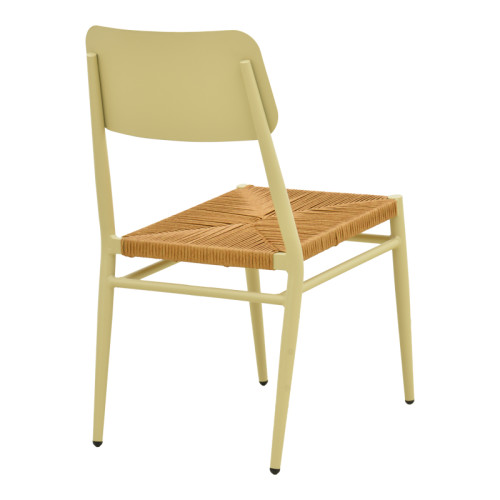 Giardino chair pakoworld stackable aluminum in beige -pe rattan in natural shade 45x56x82cm