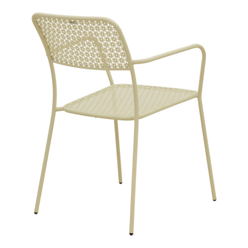 Stackable armchair Federal pakoworld cream metal 57x58x81.5cm
