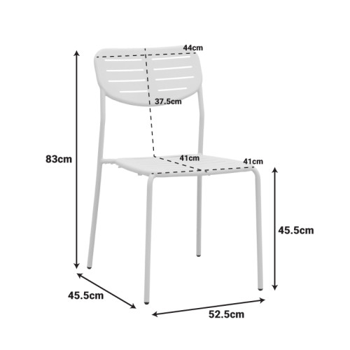 Stackable chair Deraby pakoworld black metal 52.5x45.5x83cm