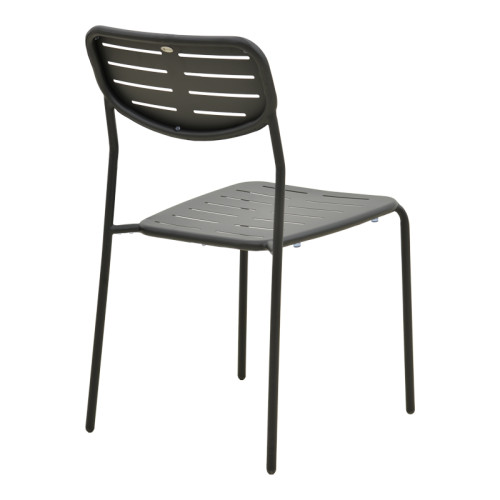 Stackable chair Deraby pakoworld black metal 52.5x45.5x83cm