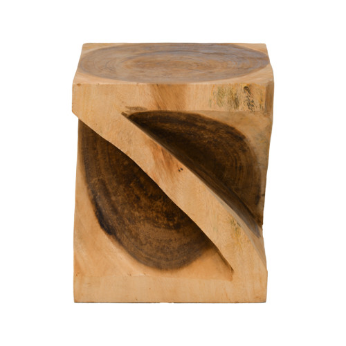 Stool Rektan pakoworld suar wood in natural color 35x35x40cm