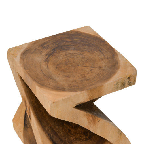 Stool Rektan pakoworld suar wood in natural color 35x35x40cm