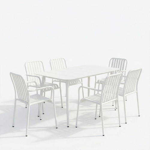 Dining set Heven Vista pakoworld set of 7 pices black aluminum 120x70x72cm