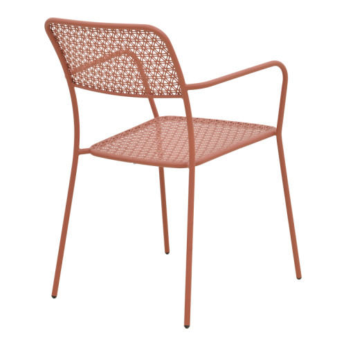 Stackable armchair Federal pakoworld terracotta metal 57x58x81.5cm