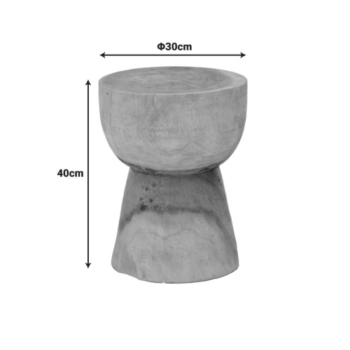 Stool Orveto pakoworld suar wood in natural color D30x40cm