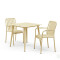 Dining set Heven Vista pakoworld set of 3 pices champagne aluminum 80x80x72cm