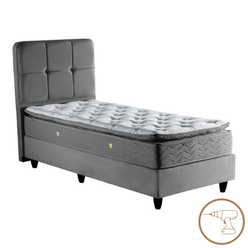 Single bed Punto pakoworld anthracite velvet 90x200cm