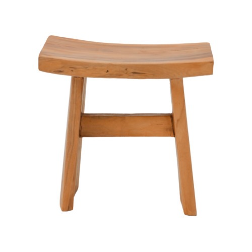 Stool Borbe pakoworld teak wood in natural color 45x28x45cm