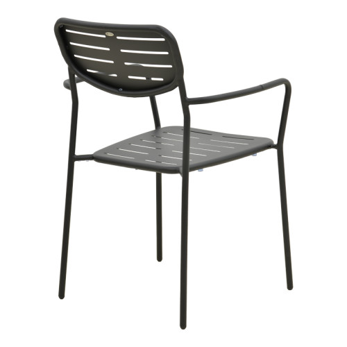 Stackable armchair Deraby pakoworld black metal 56x45.5x83cm